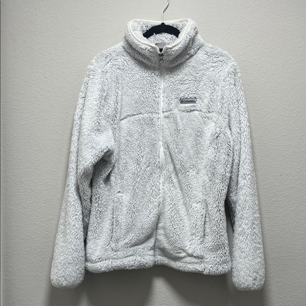 Columbia Soft Gray Fleece Jacket Size Large